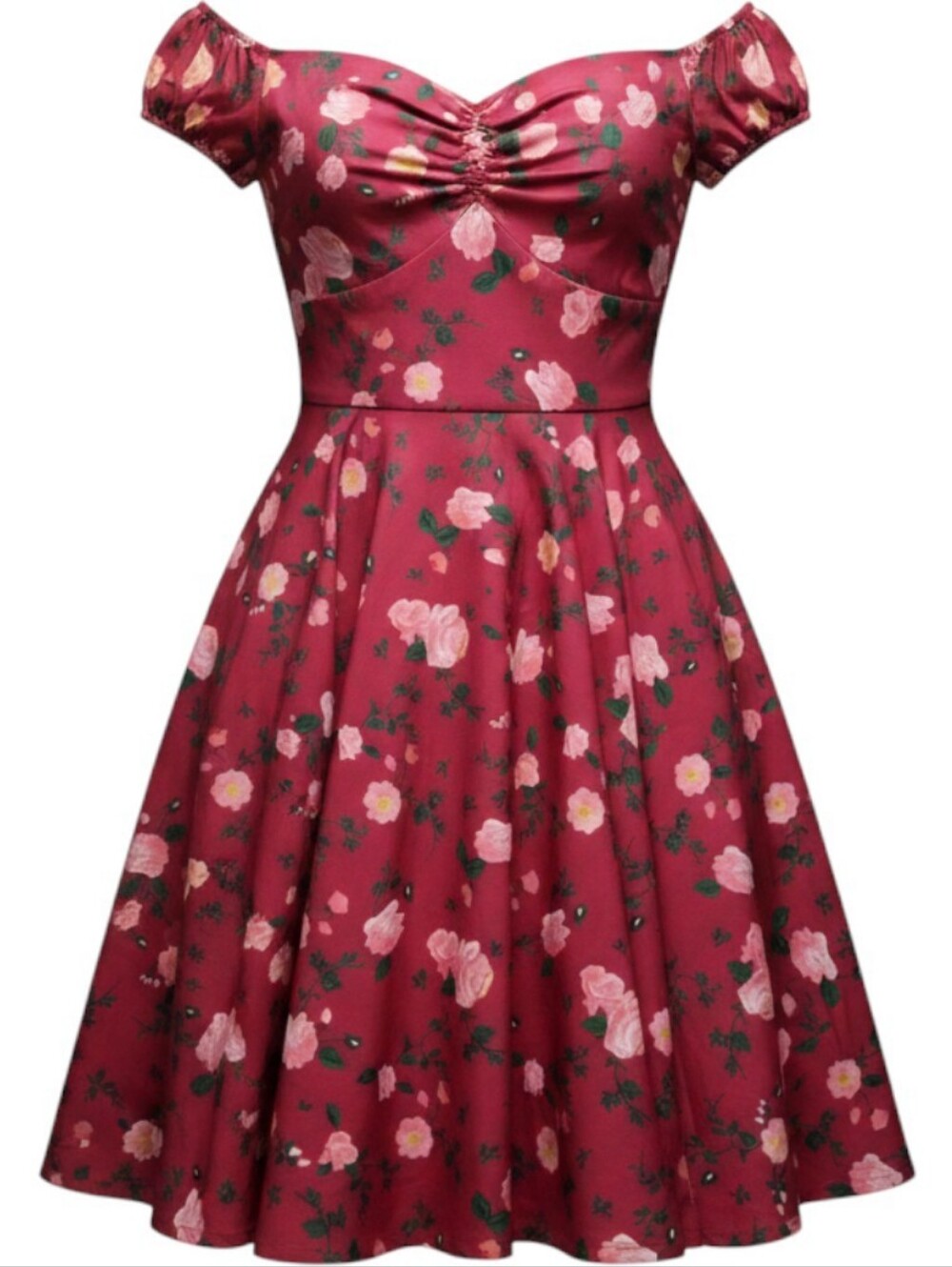 Timeless London Coral Pink Floral Fit & Flare Dress | 3/4 Sleeve | Size 10‎